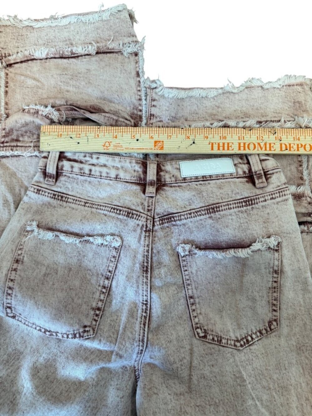 AKIRA FAYE Distressed Relaxed Fit Jeans AND Button Down Top Set Mauve Small - Picture 9 of 10
